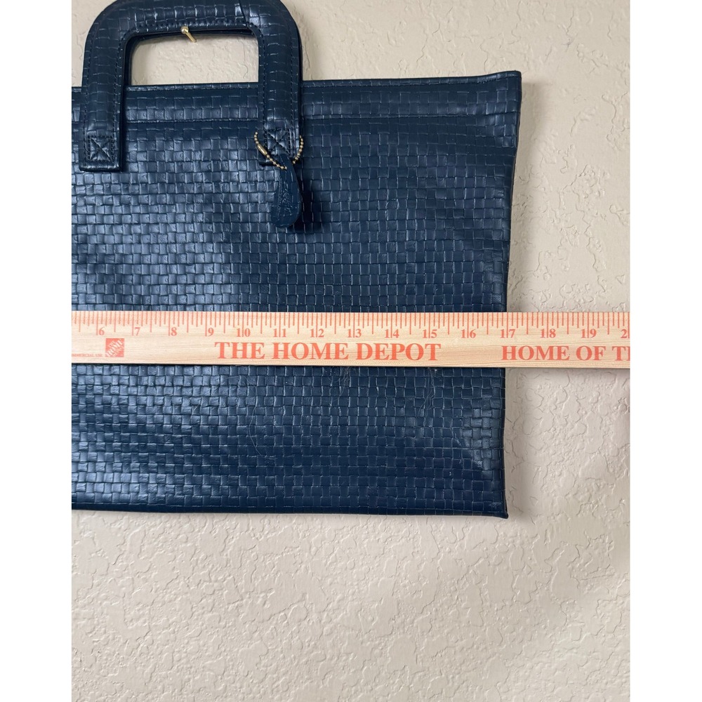 Hazel America's Case Maker Vintage Navy Blue Woven Briefcase Portfolio USA Made - Picture 12 of 12